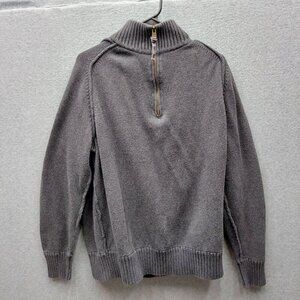 American Eagle Outfitters XXL Gray Cotton Half-Zip Sweater